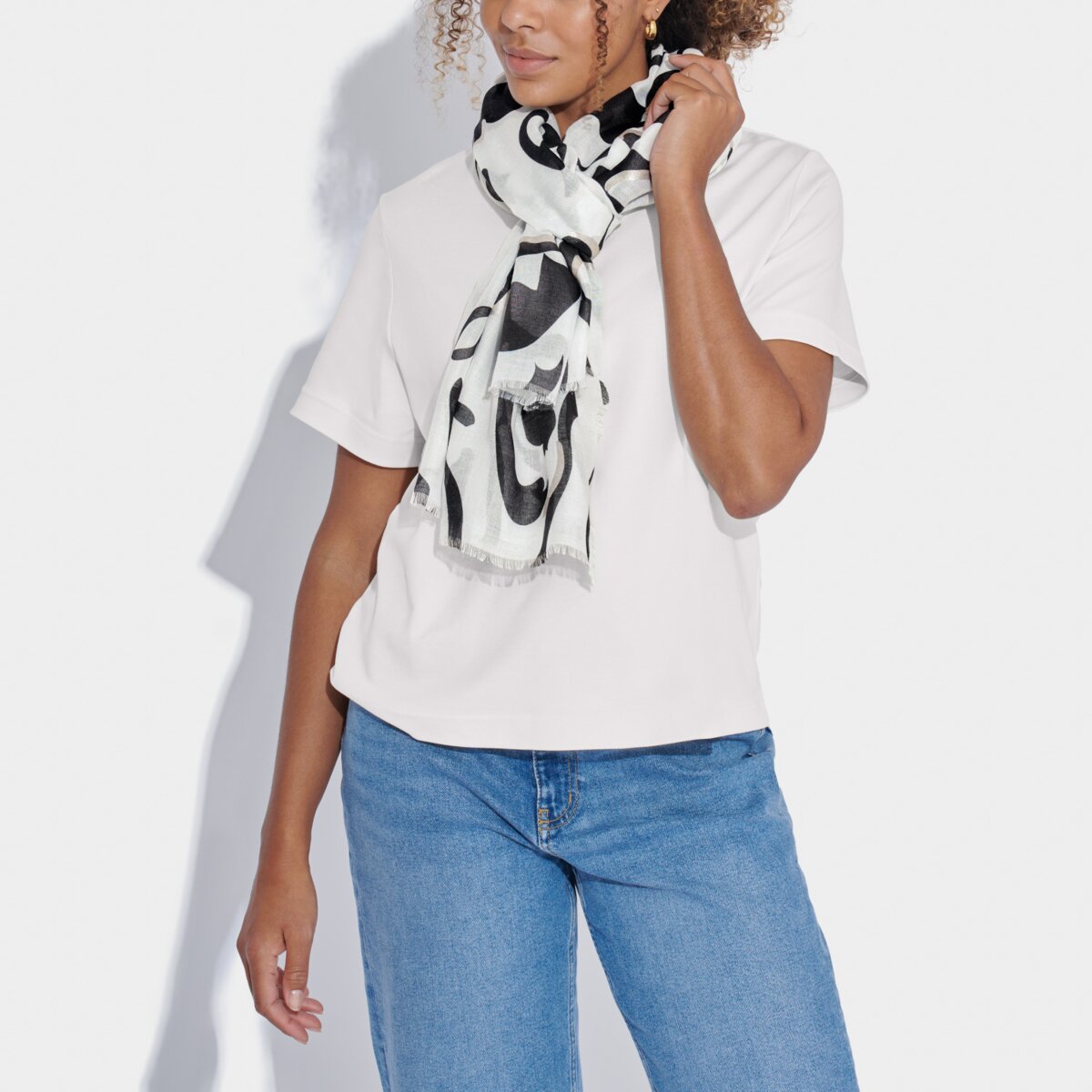 FOIL PRINTED SCARF| ZEBRA